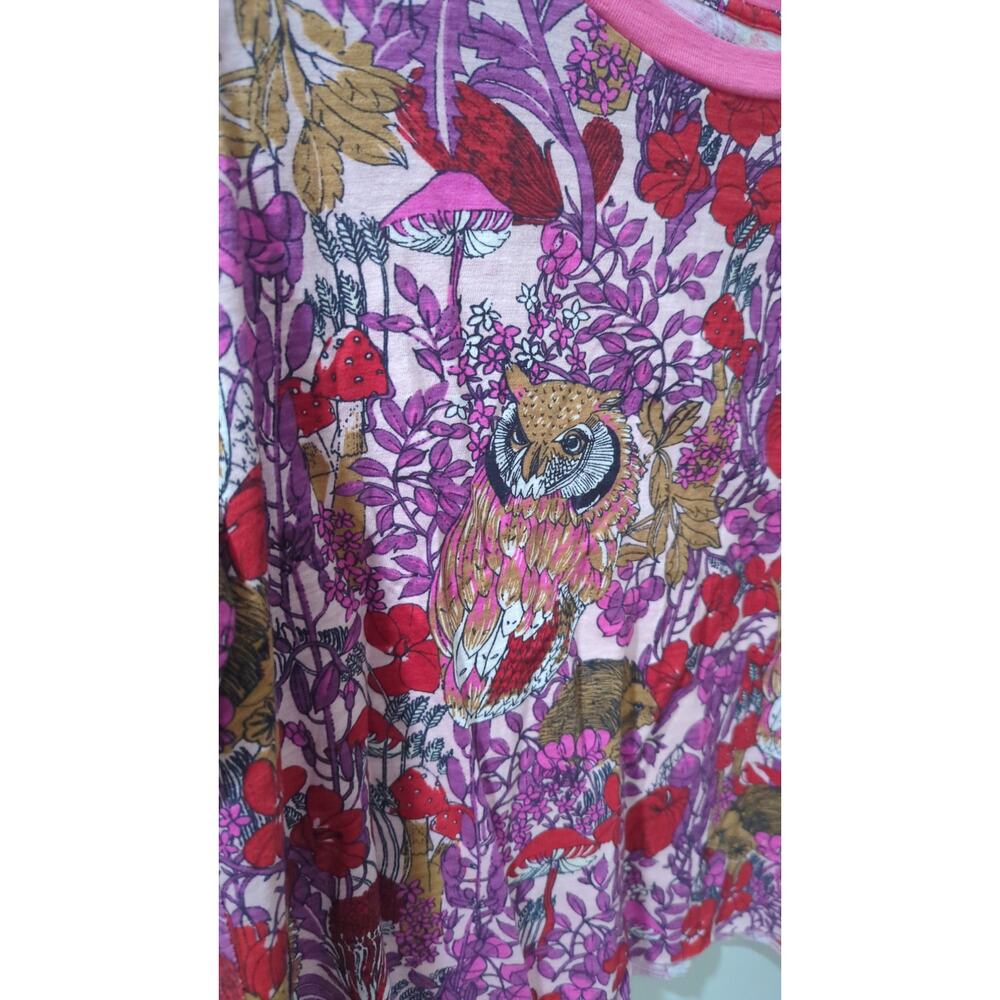 Maeve Anthropologie Caitlin Forest Owl Lone Sleeve Top NWT - Picture 3 of 6